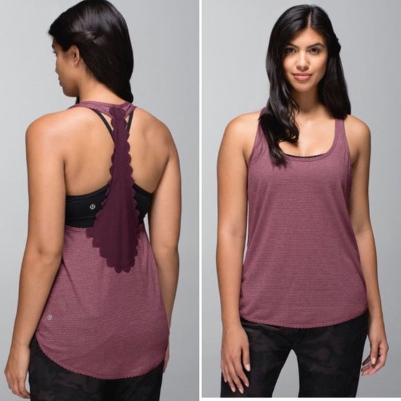 lululemon athletica Tops - Lululemon 105 F Singlet *Laser-Cut in Heathered Bordeaux Drama / Bordeaux Drama